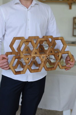 Деревянная подставка для вина на 7 бутылок «Винный шарм» от мастерской DIVIRO